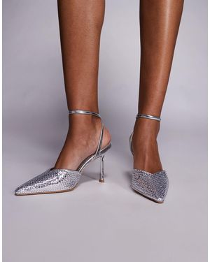 SIMMI Simmi London Cherie Embellished Tie Leg Heeled Shoes - Brown