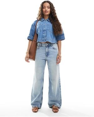Bershka baggy Wide Leg Jeans - Blue