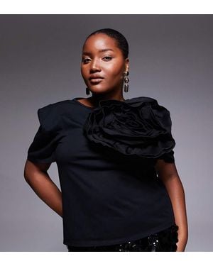 ASOS Curve Premium Corsage T-shirt - Black
