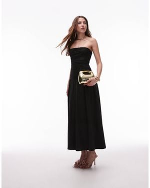 Nia Santal Slinky Bandeau Midaxi Dress - Black