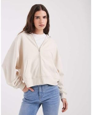Hollister Boxy Zip Up Hoodie - Blue