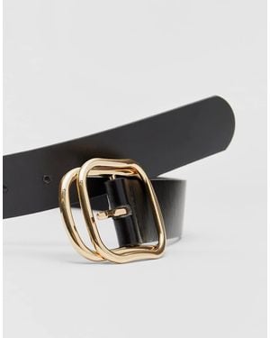 Stradivarius Belt With Double Buckle - Black