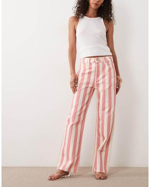ASOS Cropped Comfort Stretch Straight Leg Jeans - Pink
