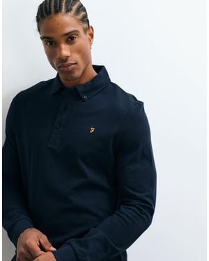 Farah Irwin langarm-logo-polo - Blau