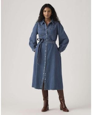 Levi's Journey Long Sleeve Lightweight Maxi Dress - Blue