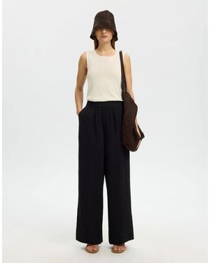 SELECTED Broek Met Wijde Pijpen - Zwart