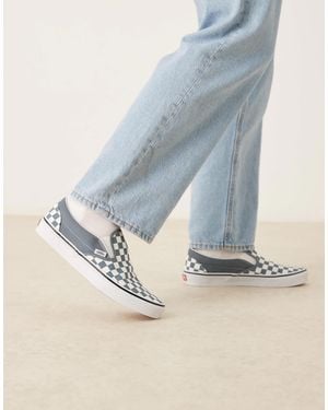 Vans Classic Slip On Checkerboard Sneakers - Blue