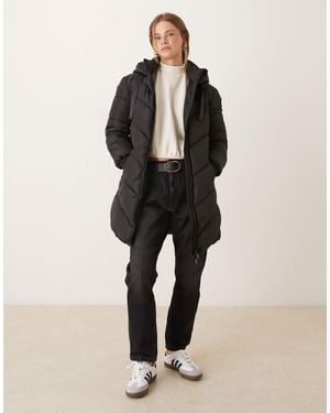 Jdy Chevron Hooded Padded Coat - Natural