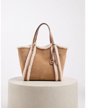 Ralph Lauren Large Suede Tote Bag - Natural