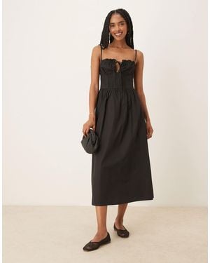 Glamorous – midikleid aus popeline - Schwarz