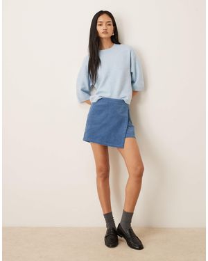 Threadbare – mini-skort aus cord - Blau