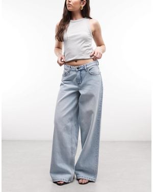 Noisy May Low Rise Wide Leg Jeans - Blue