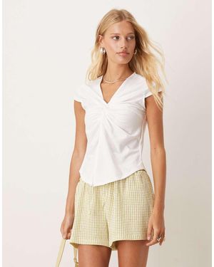 ASOS Twist Front T-shirt - Natural