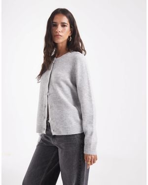 ONLY O-neck Knit Cardigan - Gray