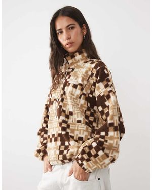Columbia Timber Meadow Pile Con Stampa E Mezza Zip - Neutro
