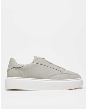 ASOS Lace Up Trainers Concealed Lace - Grey