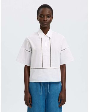 SELECTED – kurzärmlige hemdbluse - Weiß