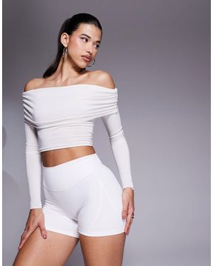 Bo&Tee Bo+tee Ballet Class Off-shoulder Top - White