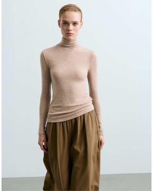 Oysho T-shirt als baselayer aus rippstrick - Natur