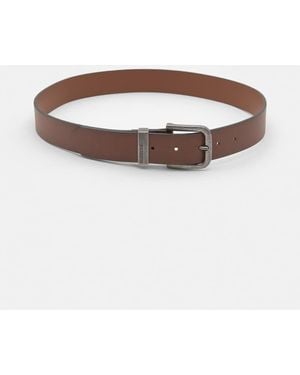 Pull&Bear Leather Effect Belt - Brown