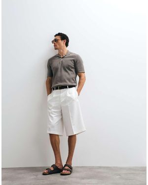 ASOS Pantalones Cortos De Sastre Blancos Extragrandes Estilo Bermudas Con Pinzas - Neutro