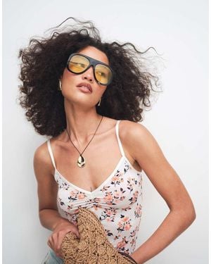 Monki V-neck Strap Top - White