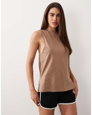 4505 Camiseta Cervatillo Sin Mangas Con Sisas Caídas De Tejido Grueso De Secado Rápido De Algodón Icon De -Neutro - Multicolor