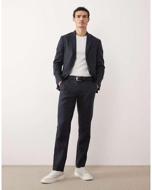 Jack & Jones Premium Co-ord Pure Linen Slim Suit Trousers - Blue