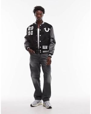 TRUE RELIGION Bobby Super T Flap Pocket Baggy Jeans - Black