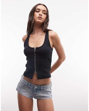 Abrand Jeans Ultra Low Rise Denim Shorts - Blue
