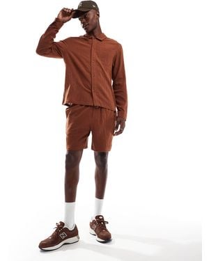 Another Influence – locker geschnittene shorts aus musselin-stoff - Braun
