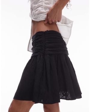 TOPSHOP Drop Waist Mini Skirt - Blue