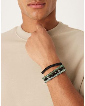 ASOS – 4er-pack festival-kordelarmbänder mit mehrfarbigem perlendesign - Braun