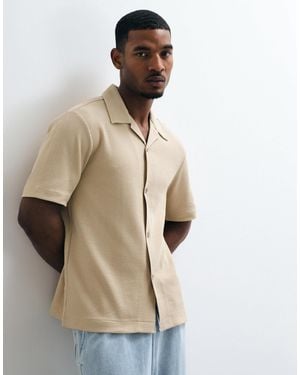 ARKET Waffle Jersey Short Sleeve Shirt - Natural
