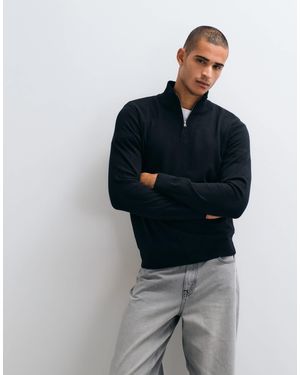 Threadbare Pull en maille à demi-zip - Bleu