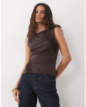 Jdy Top Con Dettaglio Arricciato - Blu