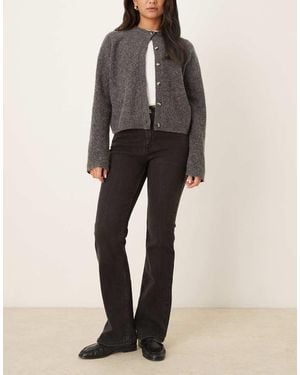 Pimkie Cotton Rich High Waisted Flare Jeans - Black