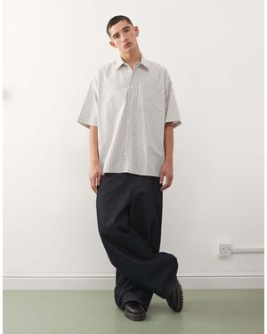 Collusion Boxy Oversized Short Sleeve Shirt - White