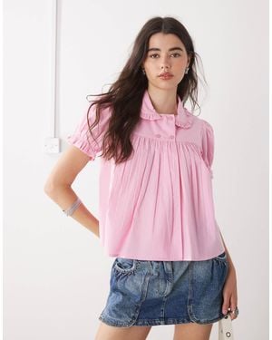 Collusion Babydoll Blouse - Pink