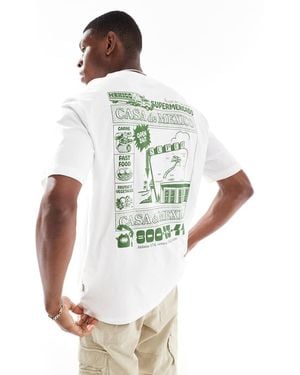 Only & Sons Oversized Fit T-Shirt With Mexico Back Print - White
