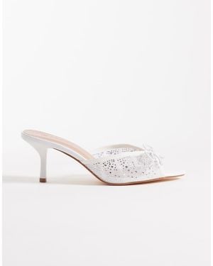 SEQWL Eden Embellished Heeled Sandal - White