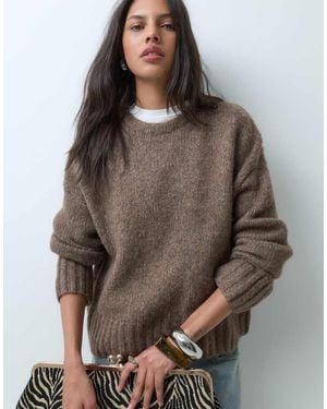 Cotton On Luxe Crew Neck Jumper - Brown