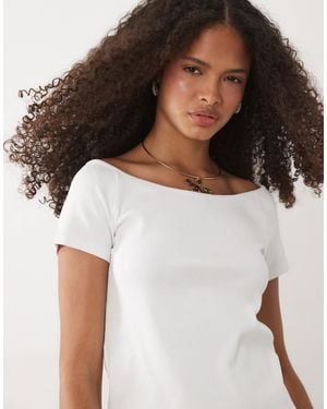 Mango Teen Cotton Rich Scoop Neck T-shirt - Brown
