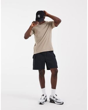 ASOS Pantalones Cortos Cargo Negro Lavado De Corte Slim De Punto Liso - Blanco