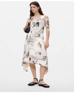 Desigual Sleeveless Printed Dress - Natural