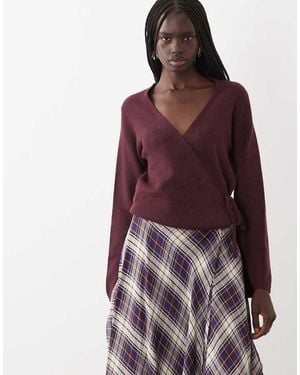 Jdy Wrap Knit Cardigan - Red