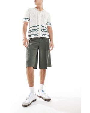 ASOS Pantaloncini Eleganti A Fondo Ampio Verdi - Grigio