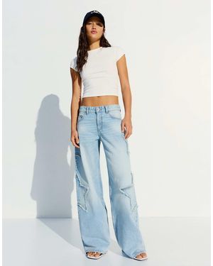 Bershka – boyfriend-jeans - Blau