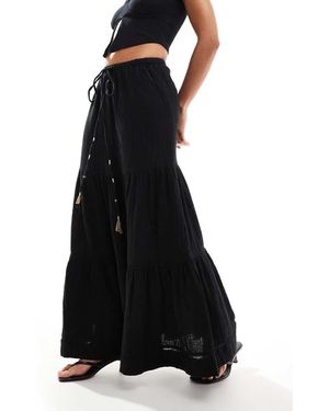 River Island Tiered Maxi Skirt - Black