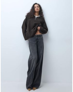 Vero Moda Gestrickter pullover mit stehkragen und kurzem reißverschluss - Mehrfarbig